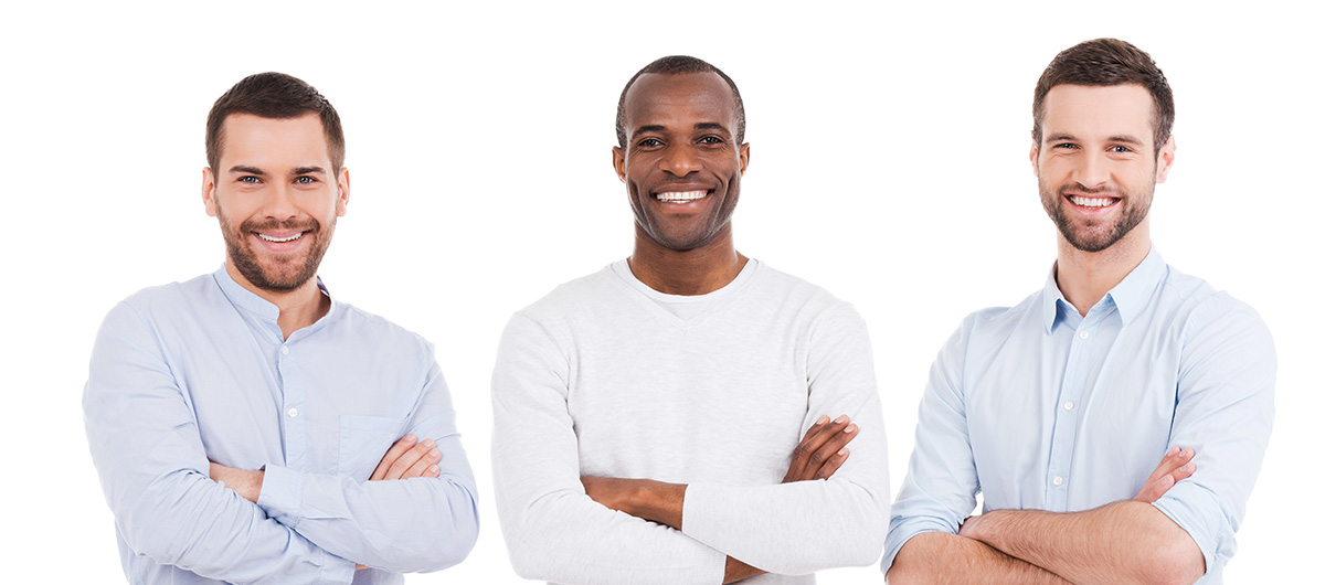 men smiling
