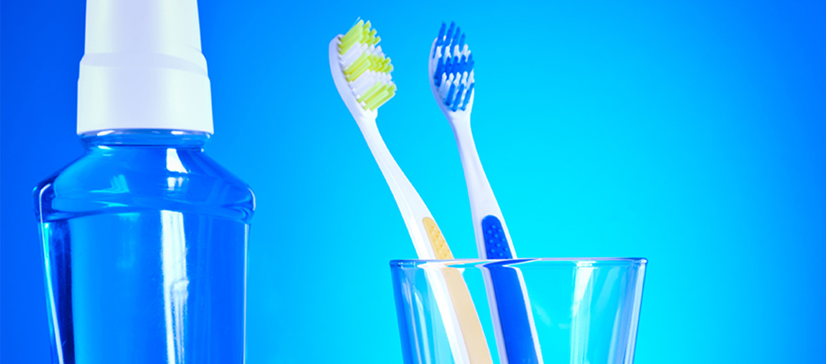 mouth wash and toothbrush